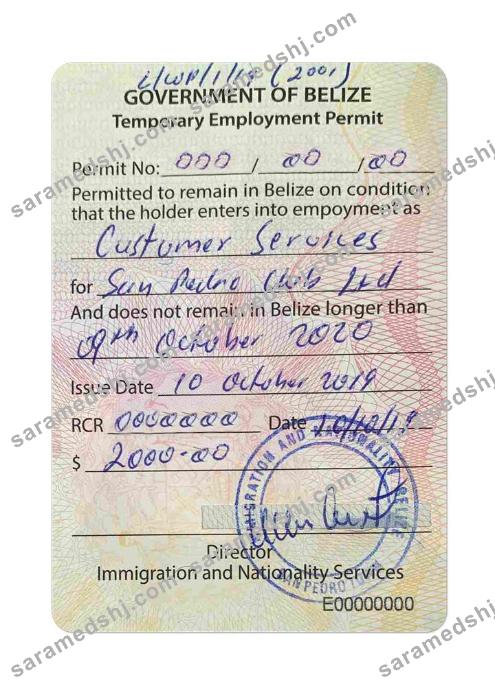 BELIZE work visa